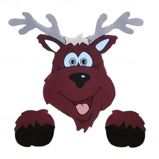 Christmas Themed Fence Decoration Xmas Fence Insert Wooden Santa Claus Reindeer Snowman Fence Decoration Garden Decoration Insert