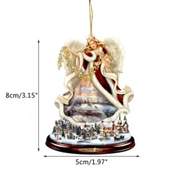 Christmas Tree Decoration, Santa Claus 2D Acrylic Hanging Crafts Car Pendant Xmas Gift Home Decoration