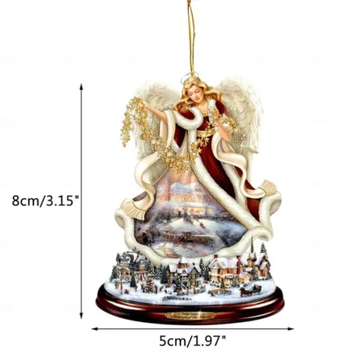 Christmas Tree Decoration, Santa Claus 2D Acrylic Hanging Crafts Car Pendant Xmas Gift Home Decoration