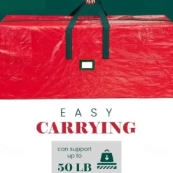 Christmas Tree Storage Bag Heavy Duty Christmas Tree Bag Red - Tree Bags For Storage - Xmas Tree Storage Bag Holds 7.5-9 Ft Christmas Tree Bag For All Year Round Christmas Storage