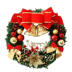 Christmas Wreath Hanging Ornament Christmas Wreath Christmas Ball Ornaments Handmade Floral Christmas Wreath for Christmas Indoor Outdoor Decor