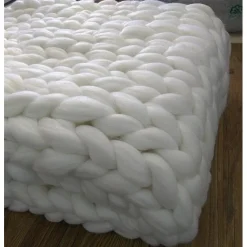 Chunky Knit Throw Blanket Super Thick Wool Handwoven Blanket Sofa Blanket Cover Blanket Knitting Thick Thread Blanket