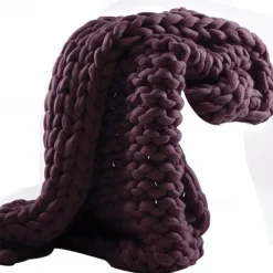 Chunky Knit Throw Blanket Super Thick Wool Handwoven Blanket Sofa Blanket Cover Blanket Knitting Thick Thread Blanket