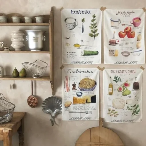 Classic Pure Cotton English Printed Placemats, Restaurant Table Decorations, Hanging Towels, Shooting Background Cloth