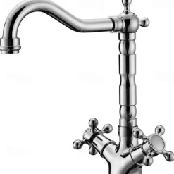 Classic Utility Sink Laundry Black Gold Faucet, Centerset High Arc Two Handles One Hole Wash Basin Tap with Hot and Cold Water Switch, Laundry Tub Pot Filler Commercial Faucet in Oil Rubbed Bronze