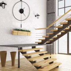 Classical Large Wall Clock with Pendulum Decorative Art Clocks Round Minimalist Modern Clock Non Ticking Silent Metal Wall Clock for Living Room Bedroom Study Office Decoration 50 60 cm