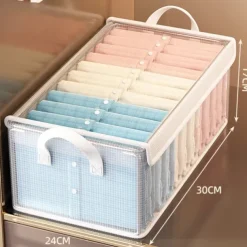 Clear Clothing Storage Box with Lid, Large Capacity Transparent Drawer Organizer, PVC Wardrobe Storage Container for Blankets, Clothes, and Fabric Organization