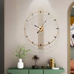 Clock Round Wall Clock Non Ticking Quartz Decorative Wall Watch Clock for Living Room Kitchen Home Office 60 cm
