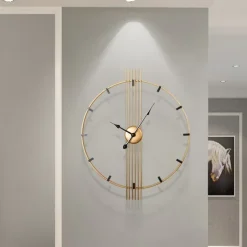 Clock Round Wall Clock Non Ticking Quartz Decorative Wall Watch Clock for Living Room Kitchen Home Office 60 cm