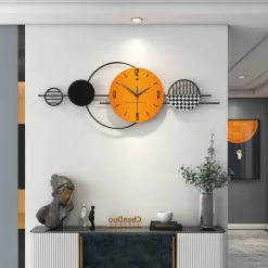 Clocks Light Luxury Modern Minimalist Clocks Home Restaurant Wall Decorations Mural Creative Living Room Wall Clocks 80*29CM 100*40CM