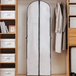 Clothes Dust Cover Garment Bag for Suit Dress Jacket Coat, Dustproof Breathable Protector for Travel, Wedding Dress Bridal Gown Long Storage Bag, Thickened Cover
