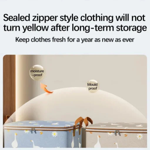 Clothes Storage Bags with Durable Carry Handles, Portable Non-Woven Clothes Quilt Storage Bag, Clothes Storage Bins Foldable Closet Organizer Storage Containers