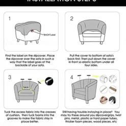 Club Chair Cover Barrel Chair Slipcover Stretch Tub Chair Slipcover, Arm Chair Sofa Cover For Dogs Pet,Washable Couch Furniture Protector Soft Durable