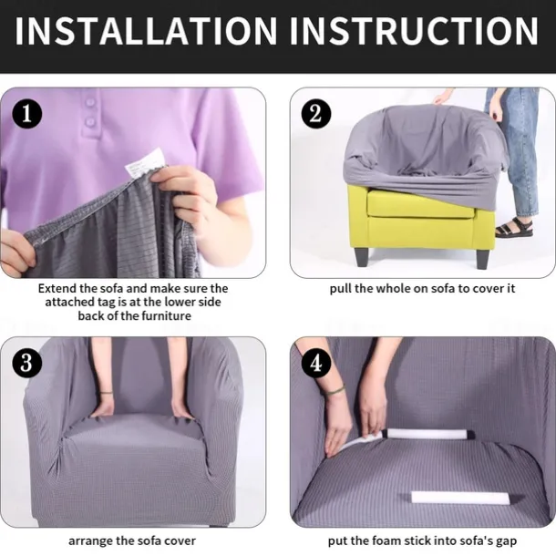 Club Chair Cover Barrel Chair Slipcover Stretch Tub Chair Slipcover, Arm Chair Sofa Cover For Dogs Pet,Washable Couch Furniture Protector Soft Durable