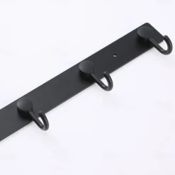 Coat Hooks Rack Wall Mounted, Heavy Duty Stainless Steel Matte Black Coat Hanger for Towel Bag Clothes Hat, 5 Hooks