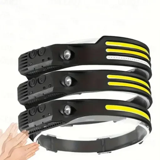 COB LED Headlamp USB Rechargeable Headlight Bar Head Band Torch Work Light Battery Built-in Shell 1/2/3 Headbands for Outdoor Activities - Running Fishing Camping Hiking Emergency Work Light