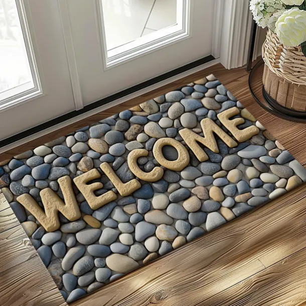 Cobblestone Doormat Kitchen Mat Floor Mat Non-Slip Area Rug Oil Proof Rug Indoor Outdoor Mat Bedroom Decor Bathroom Mat Entrance Rug