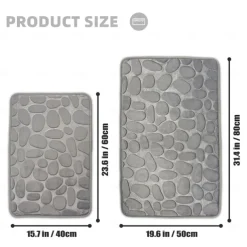 Cobblestone Embossed Bath Mat Non-slip , Memory Foam Pad, Washable Bath Rugs, Rapid Water Absorbent, Non-Slip, Washable, Thick, Soft And Comfortable Carpet For Shower Room