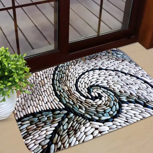 Cobblestone Pattern Door Mat Floor mats Washable Rugs Kitchen Mat Anti-Slip Non Skid Area Rug Front Livingroom Bedroom 1pc
