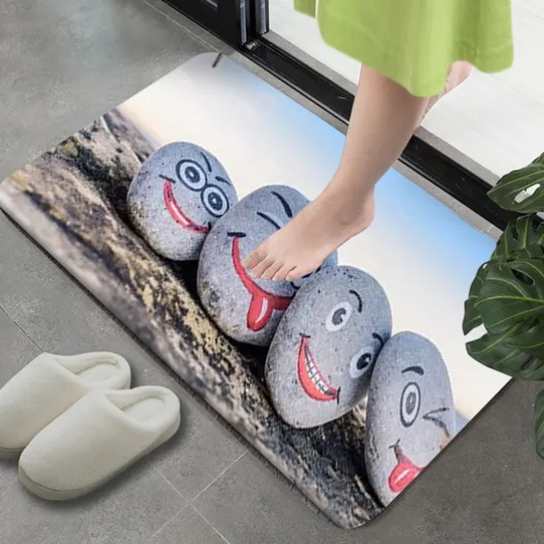 Cobblestone Pattern Door Mat Floor mats Washable Rugs Kitchen Mat Anti-Slip Non Skid Area Rug Front Livingroom Bedroom 1pc