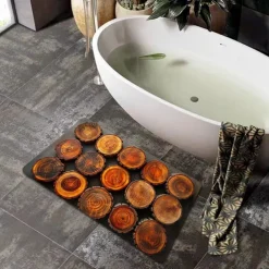 Cobblestone Pattern Doormat Kitchen Mat Floor Mat Non-Slip Area Rug Oil Proof Rug Indoor Outdoor Mat Bedroom Decor Bathroom Mat Entrance Rug