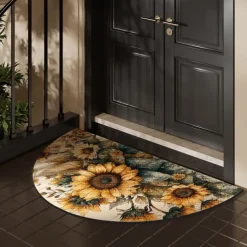 Cobblestone Semi-round Doormat Kitchen Mat Floor Mat Non-Slip Area Rug Oil Proof Rug Indoor Outdoor Mat Bedroom Decor Bathroom Mat Entrance Rug Spring Summer