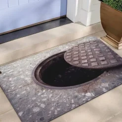 Cobblestone Wellcover Doormat Kitchen Mat Floor Mat Non-Slip Area Rug Oil Proof Rug Indoor Outdoor Mat Bedroom Decor Bathroom Mat Entrance Rug