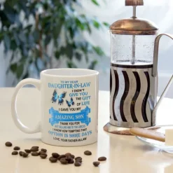 Cofee Mug ,To My Dear Daughter-In-Law 3D Print Mug,Ceramic Funny Coffee Mug White 1.2oz/330ml