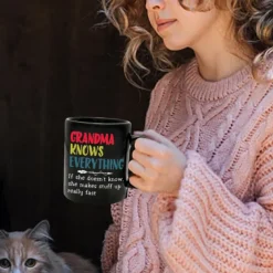 Coffee Mug Black Retro Vintage Ceramic Mug with Graphic Design 12oz/330ml Perfect Gift for Friends Mothers Day Wedding