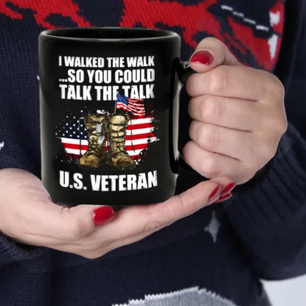 Coffee Mug 3D Print for Veterans Day,Black Mug Independence Day Black Mug For Memorial Day/The Fourth of July