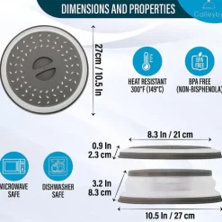 Collapsible Microwave Cover, Microwave Lid, Multifunctional Microwave Splatter Guard, Microwave Plate Cover With Steam Vent, Kitchen Gadgets, Kitchen Stuff