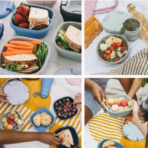 Collapsible Silicone Food Container & Travel Bowl Set - Leakproof, BPA-Free & Space Saving for Camping & Travel