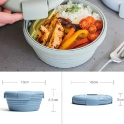 Collapsible Silicone Food Container & Travel Bowl Set - Leakproof, BPA-Free & Space Saving for Camping & Travel