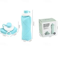 Collapsible Silicone Water Bottle - Leakproof, BPA-Free & Food Grade - Perfect for Hiking & Travel