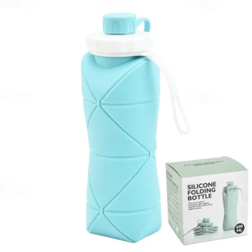 Collapsible Silicone Water Bottle - Leakproof, BPA-Free & Food Grade - Perfect for Hiking & Travel
