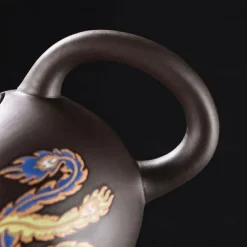 Color-Changing Teapot Set Dragon & Phoenix Zisha Chinese Loong Gift - Heat Sensitive Kung Fu Tea Set with Teapot and Cups, Business Gift