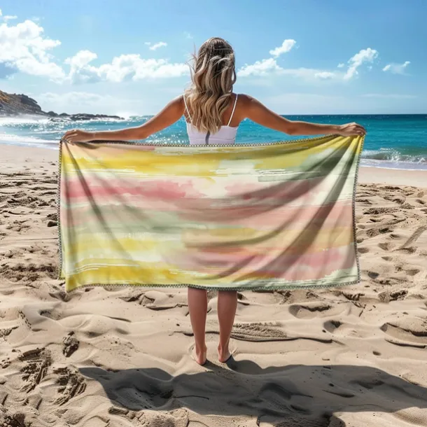 Colored Beach Towel 100% Micro Fiber Comfy Blankets Oversized Beach Towel, 35"x70", Large Swim Towel for Teens Adults, Quick-Dry, Absorbent, Soft, Versatile for Travel, Bath and Pool