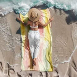 Colored Beach Towel 100% Micro Fiber Comfy Blankets Oversized Beach Towel, 35