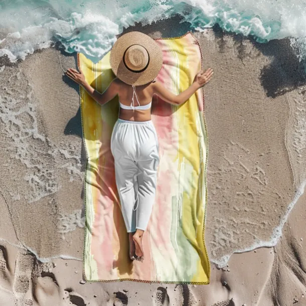 Colored Beach Towel 100% Micro Fiber Comfy Blankets Oversized Beach Towel, 35"x70", Large Swim Towel for Teens Adults, Quick-Dry, Absorbent, Soft, Versatile for Travel, Bath and Pool