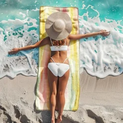 Colored Beach Towel 100% Micro Fiber Comfy Blankets Oversized Beach Towel, 35