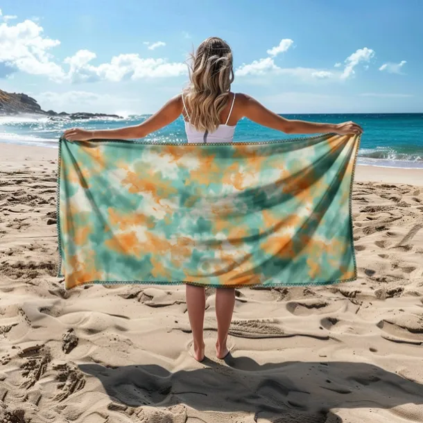 Colored Beach Towel 100% Micro Fiber Comfy Blankets Oversized Beach Towel, 35"x70", Large Swim Towel for Teens Adults, Quick-Dry, Absorbent, Soft, Versatile for Travel, Bath and Pool