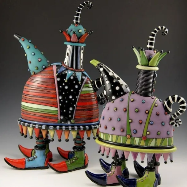 COLORFUL CREATIVE TEAPOT DECORATION, Colorful Resin Teapot Home rnaments