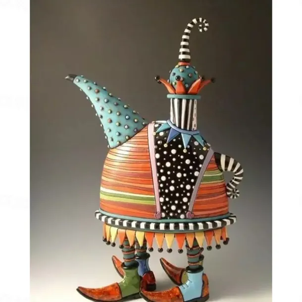 COLORFUL CREATIVE TEAPOT DECORATION, Colorful Resin Teapot Home rnaments