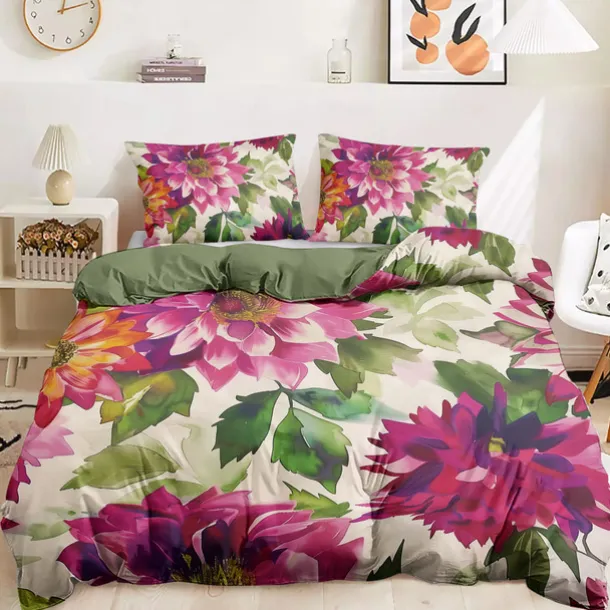 Colorful Floral Plush Cloth Bed Down Duvet Cover Single Small Bed Warm Strawberry Bed Set 2-piece Set 3-piece Set Lightweight and Soft Short Fluff Set