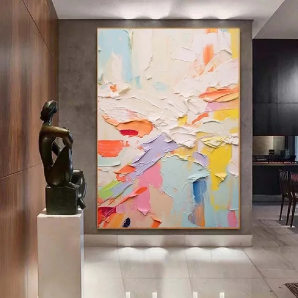 Colorful Knife Painting Large handmade Colorful Abstract Painting Textured Abstract Painting Hand-Painted Abstract Art colorful painting Large Canvas Art Modern Art painting