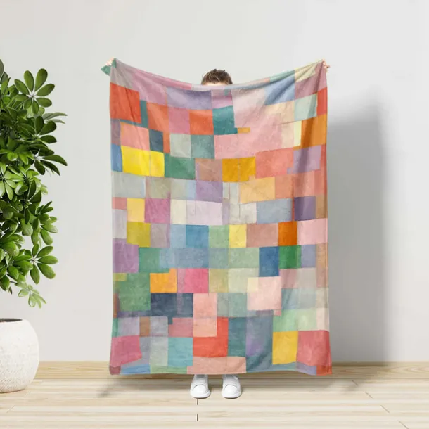 Colorful Mosaic Blanket Soft Cozy Lightweight Throw for Sofa Bed Couch or Travel Vibrant Multicolor Geometric Design Durable and Fade-Resistant Perfect for All-Season Use