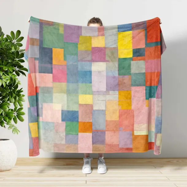 Colorful Mosaic Blanket Soft Cozy Lightweight Throw for Sofa Bed Couch or Travel Vibrant Multicolor Geometric Design Durable and Fade-Resistant Perfect for All-Season Use