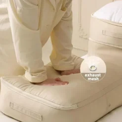 Comforter Storage Bags Ultra Space Saving Self Compression Organizer, Storage Bags for Blankets,Comforters, ClothesHeavy Duty Moving Bags, Storage Tote for Space Saving