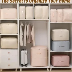 Comforter Storage Bags Ultra Space Saving Self Compression Organizer, Storage Bags for Blankets,Comforters, ClothesHeavy Duty Moving Bags, Storage Tote for Space Saving