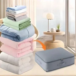 Comforter Storage Bags Ultra Space Saving Self Compression Organizer, Storage Bags for Blankets,Comforters, ClothesHeavy Duty Moving Bags, Storage Tote for Space Saving